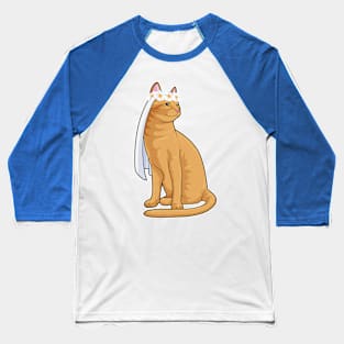 Cat as Bride with Veil Baseball T-Shirt